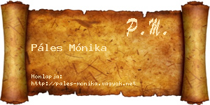 Páles Mónika névjegykártya